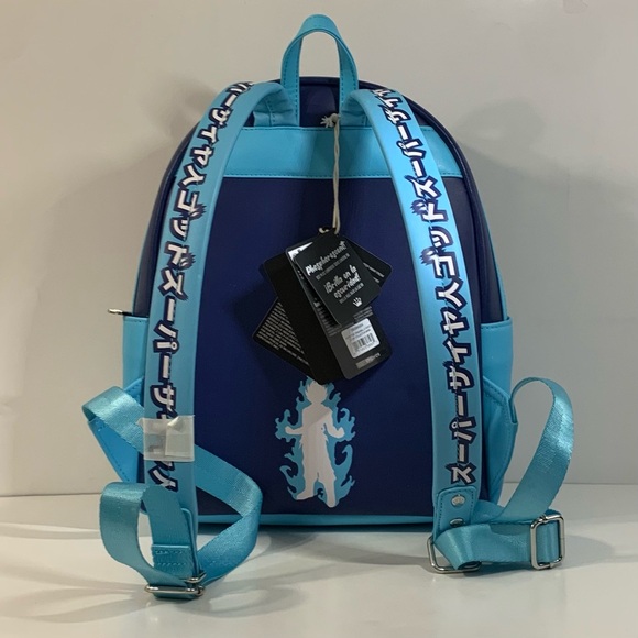 [BRAND NEW] LOUNGEFLY X DBZ DRAGON BALL SUPER GOKU SUPER SAIYAN BLUE BACKPACK - Picture 5 of 15